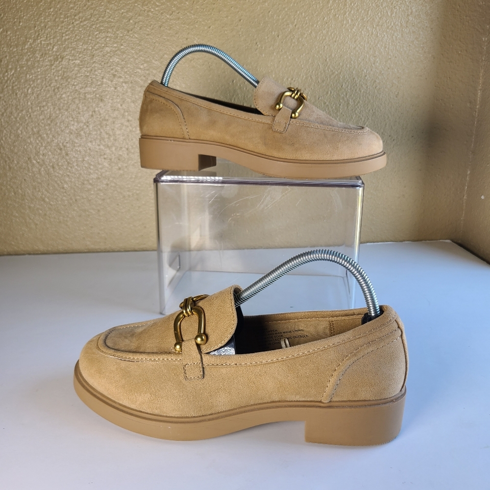 Torrid Clean Suede Chunky Buckle Platform Loafer in Brown Women Size 8.5WW